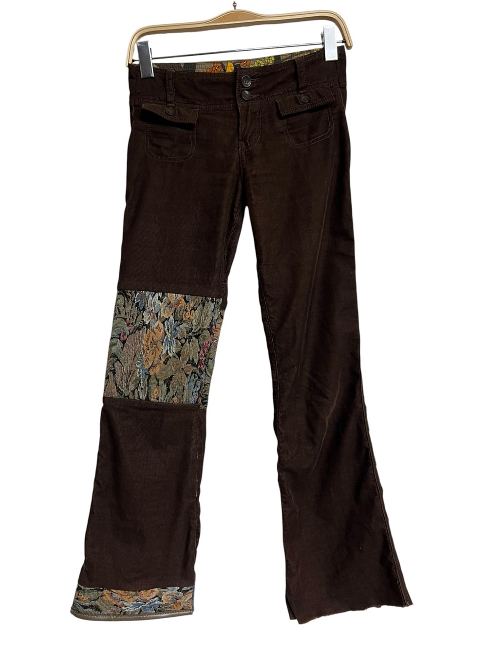 Vintage Y2K Hollister Chocolate Brown Corduroy Custom Made Tapestry Patch